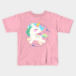 Magic Unicorn with colorful mane Kids T-Shirt